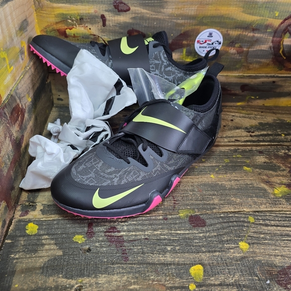 Nike Other - Nike Zoom Pole Vault Elite Black Pink Jumping‎ Spikes AA1204-004 SIZE 12